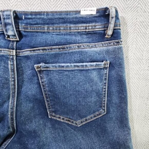 Almost Famous Jeans Women’s Size 13 Med Wash Boot Cut Denim Blue Stretch - Picture 13 of 16